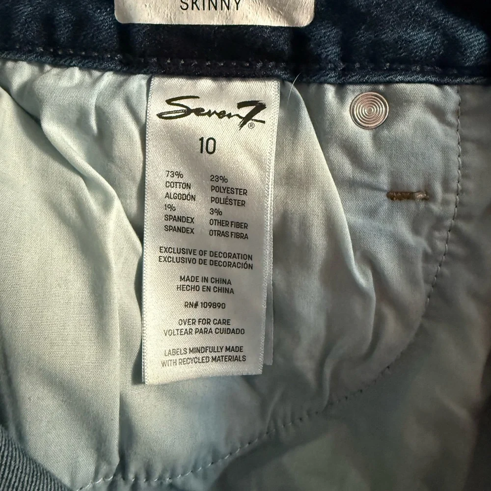 Seven7 Skinny High Rise Ankle Jeans St. James Wash Size 10